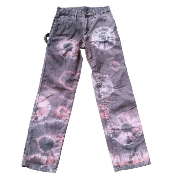 Dickie's Painter's Pants Altered with Beach Treatment Gray Pink White 29 - Picture 2 of 10